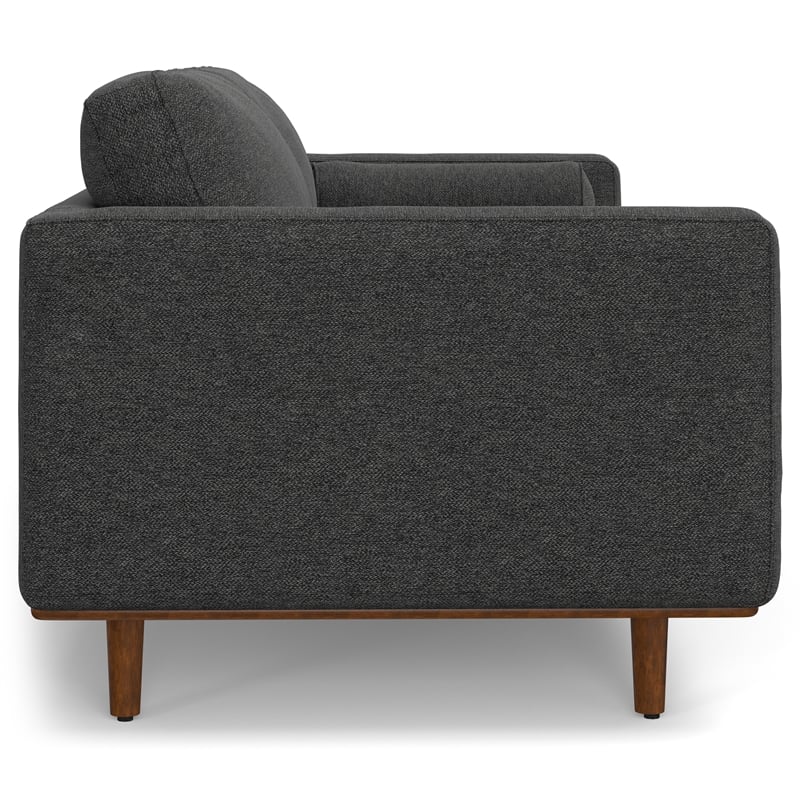 Pemberly Row Morrison Sofa Set with Ottoman in Charcoal Gray Polyester