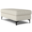 Pemberly Row Ava Large Ottoman with Rectangular Top in Cream Fabric