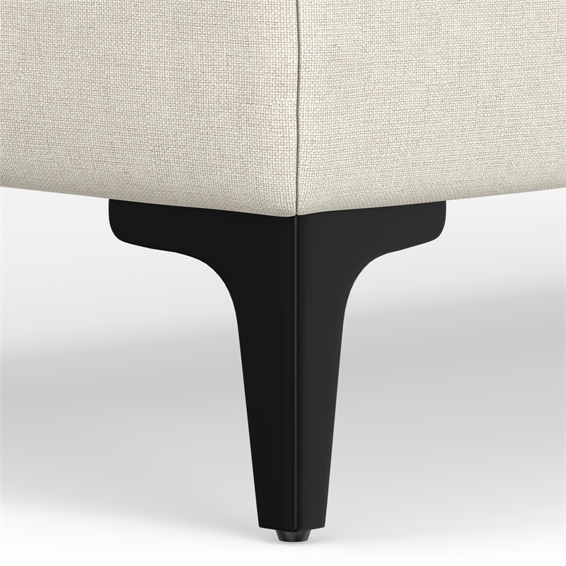 Pemberly Row Ava Large Ottoman with Rectangular Top in Cream Fabric