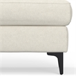 Pemberly Row Ava Large Ottoman with Rectangular Top in Cream Fabric