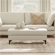 Pemberly Row Ava Large Ottoman with Rectangular Top in Cream Fabric