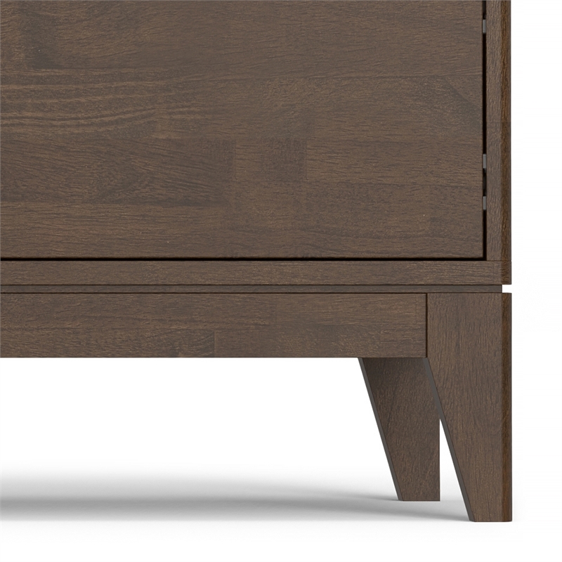 Pemberly Row Hardwood 72 in TV Media Stand in Walnut Brown