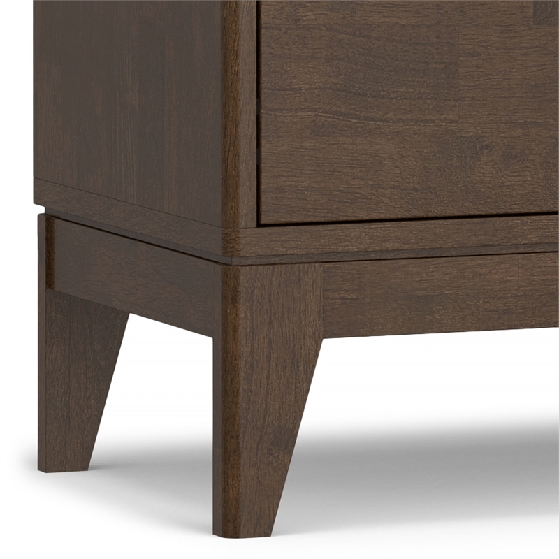 Pemberly Row Hardwood 72 in TV Media Stand in Walnut Brown