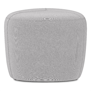 Pemberly Row Contemporary Small Ottoman in Light Grey Linen Look Fabric