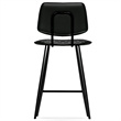 Pemberly Row Faux Leather Quilted Counter Stools in Black (Set of 2)