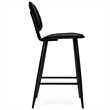 Pemberly Row Faux Leather Quilted Counter Stools in Black (Set of 2)