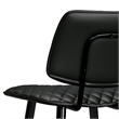 Pemberly Row Faux Leather Quilted Counter Stools in Black (Set of 2)