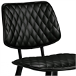 Pemberly Row Faux Leather Quilted Counter Stools in Black (Set of 2)