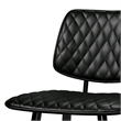Pemberly Row Faux Leather Quilted Counter Stools in Black (Set of 2)