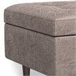 Pemberly Row Storage Ottoman in Gray Taupe Faux Leather with Lift-Up Lid