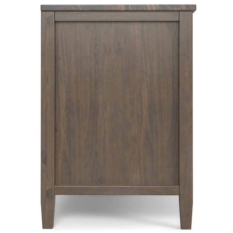 Pemberly Row Solid Wood 72 Inch TV Media Stand in Smoky Brown Finish