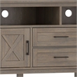 Pemberly Row Solid Wood 72 Inch TV Media Stand in Smoky Brown Finish
