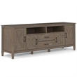 Pemberly Row Solid Wood 72 Inch TV Media Stand in Smoky Brown Finish