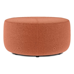 Pemberly Row 32&quot Wide Irregular Ottoman in Dusty Orange Linen Fabric