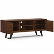 Pemberly Row Modern Industrial TV Media Stand Metal Legs Walnut 63