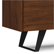 Pemberly Row Modern Industrial TV Media Stand Metal Legs Walnut 63