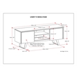 Pemberly Row Modern Industrial TV Media Stand Metal Legs Walnut 63