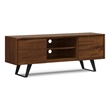 Pemberly Row Modern Industrial TV Media Stand Metal Legs Walnut 63