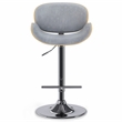 Pemberly Row Bentwood Gas Lift Bar Stool in Stone Grey with Swivel