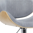 Pemberly Row Bentwood Gas Lift Bar Stool in Stone Grey with Swivel