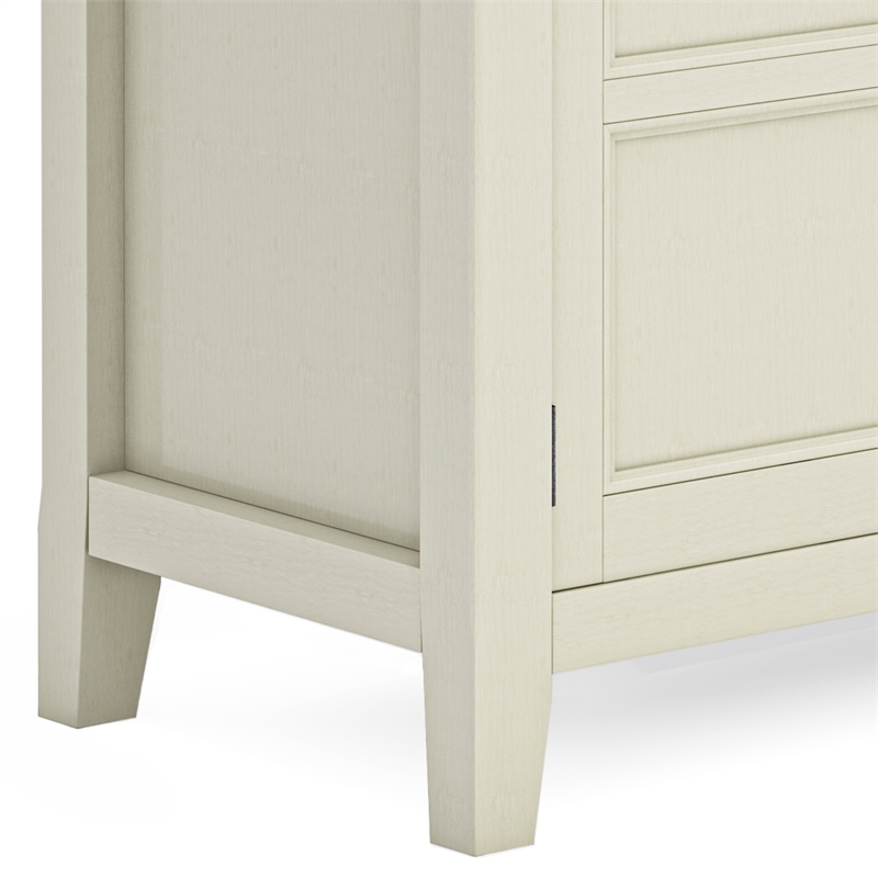 Pemberly Row Wide TV Media Stand Solid Wood Antique White 72