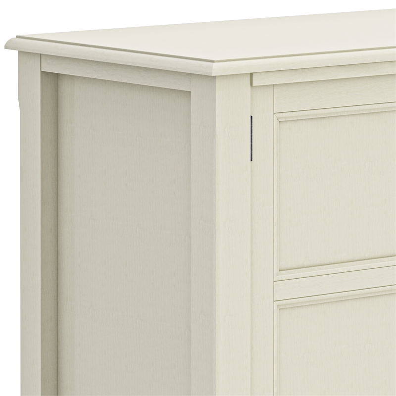 Pemberly Row Wide TV Media Stand Solid Wood Antique White 72