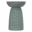 Pemberly Row Sculptural Mango Wood Accent Table in Teal Wash Finish