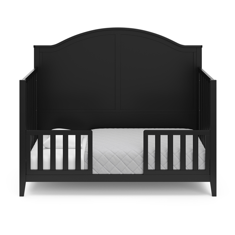 Pemberly Row Wood Toddler Safety Guardrail Kit in Black