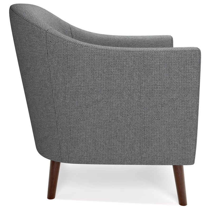 Pemberly Row 30-Inch Accent Chair in Shadow Gray Fabric with Wood Legs