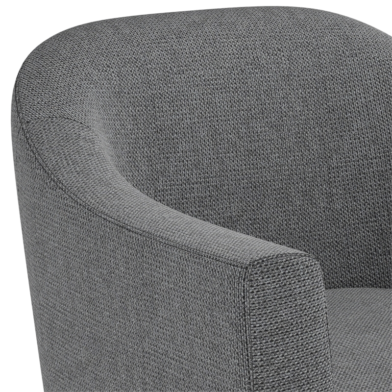 Pemberly Row 30-Inch Accent Chair in Shadow Gray Fabric with Wood Legs