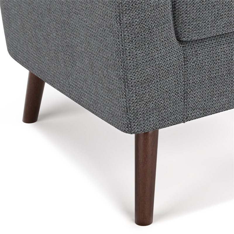 Pemberly Row 30-Inch Accent Chair in Shadow Gray Fabric with Wood Legs