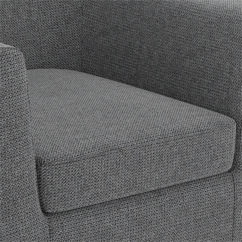 Pemberly Row 30-Inch Accent Chair in Shadow Gray Fabric with Wood Legs