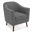 Pemberly Row 30-Inch Accent Chair in Shadow Gray Fabric with Wood Legs