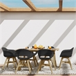 Pemberly Row Outdoor Dining Chairs in Black Plastic (Set of 2)