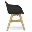 Pemberly Row Outdoor Dining Chairs in Black Plastic (Set of 2)