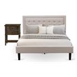 Pemberly Row 2-Piece Fabric Upholstered Queen Bedroom Set in Beige