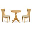 Pemberly Row 3-Piece Wood Dining Set with Oak Finish Cushion Chairs
