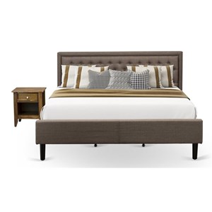 Pemberly Row 2-Piece Engineered Wood King Bedroom Set in Antique Walnut