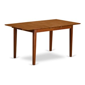 Pemberly Row Saddle Brown Wood Butterfly Leaf Dining Table