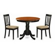 Pemberly Row 3-Piece Round Dining Set with Wood in Black and Cherry