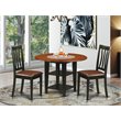 Pemberly Row Sudbury 3-Piece Black and Cherry Dining Set with Faux Leather