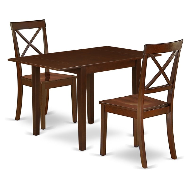Pemberly Row Norden 3-Piece Traditional Wood Dining Set in Mahogany
