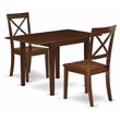 Pemberly Row Norden 3-Piece Traditional Wood Dining Set in Mahogany
