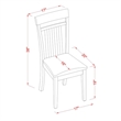 Pemberly Row Capri Leather Dining Chairs Set of 2 in Mahogany