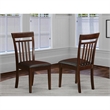 Pemberly Row Capri Leather Dining Chairs Set of 2 in Mahogany
