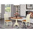 Pemberly Row 3-Piece Solid Wood Dining Table and Chairs in Buttermilk & Cherry