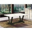 Pemberly Row 40x72 Wood Dining Table in Black and White
