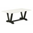 Pemberly Row 40x72 Wood Dining Table in Black and White