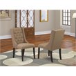 Pemberly Row Forney Fabric Dining Chairs in Mahogany/Brown (Set of 2)