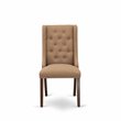 Pemberly Row Forney Fabric Dining Chairs in Mahogany/Brown (Set of 2)